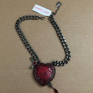 Betsey Johnson heart dagger pendant necklace